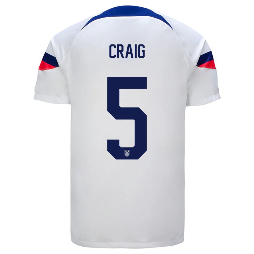 Damen Us-amerikanische Brandan Craig #5 Weiß Heimtrikot Trikot 22-24 T-shirt Österreich