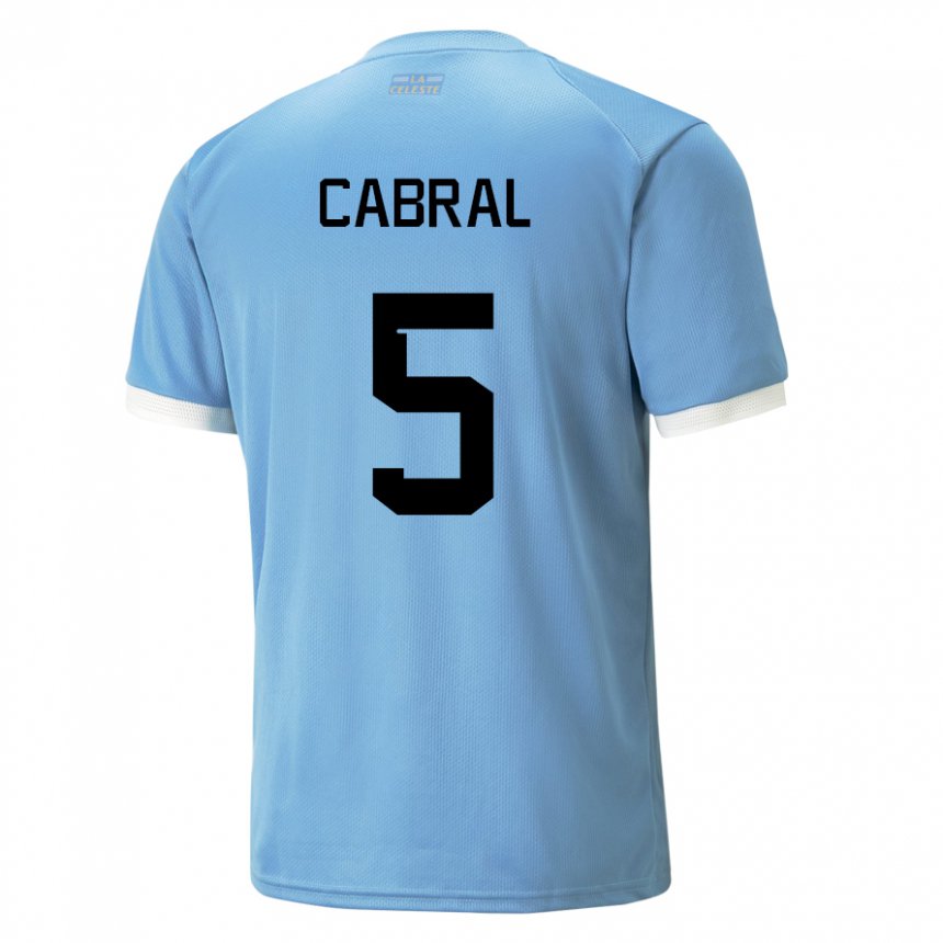 Damen Uruguayische Maximo Cabral #5 Blau Heimtrikot Trikot 22-24 T-shirt Österreich