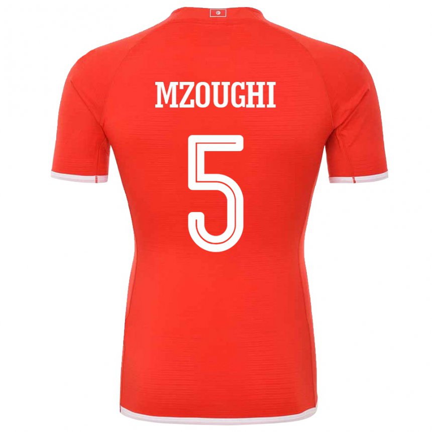 Damen Tunesische Iskander Mzoughi #5 Rot Heimtrikot Trikot 22-24 T-shirt Österreich