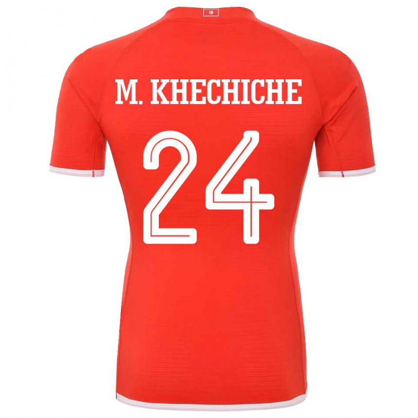 Damen Tunesische Mohamed Amine Khechiche #24 Rot Heimtrikot Trikot 22-24 T-shirt Österreich