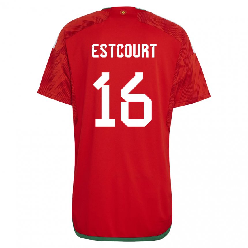 Damen Walisische Charlotte Estcourt #16 Rot Heimtrikot Trikot 22-24 T-shirt Österreich