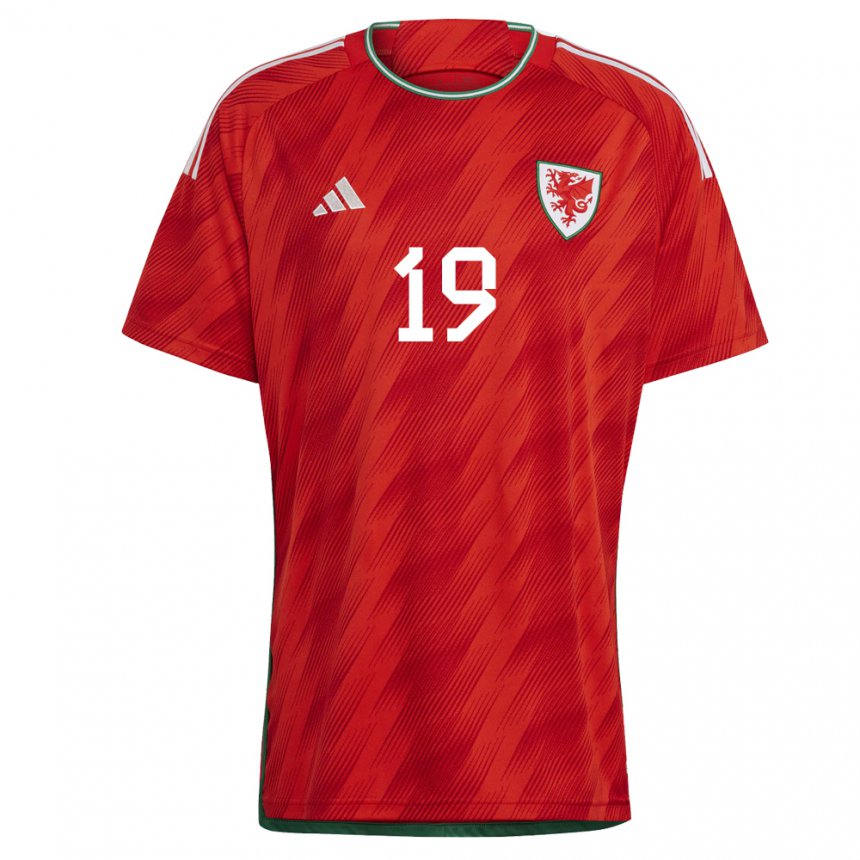 Damen Walisische Megan Wynne #19 Rot Heimtrikot Trikot 22-24 T-shirt Österreich