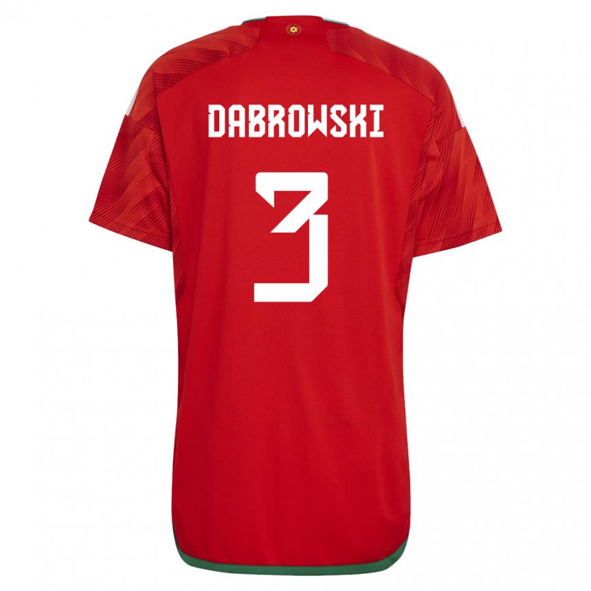 Damen Walisische Sebastian Dabrowski #3 Rot Heimtrikot Trikot 22-24 T-shirt Österreich