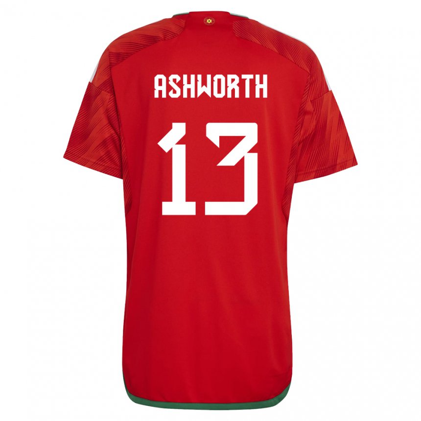 Damen Walisische Fin Ashworth #13 Rot Heimtrikot Trikot 22-24 T-shirt Österreich
