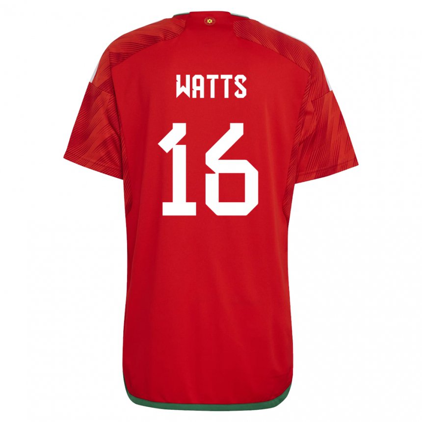 Damen Walisische Daniel Watts #16 Rot Heimtrikot Trikot 22-24 T-shirt Österreich
