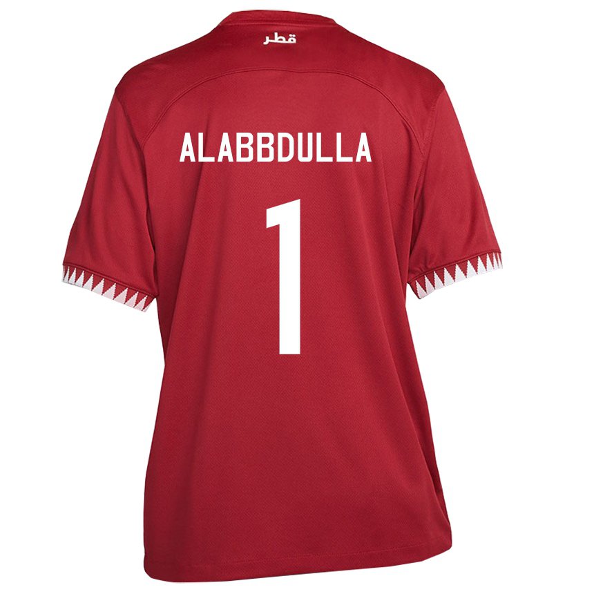 Damen Katarische Latifa Alabbdulla #1 Kastanienbraun Heimtrikot Trikot 22-24 T-shirt Österreich