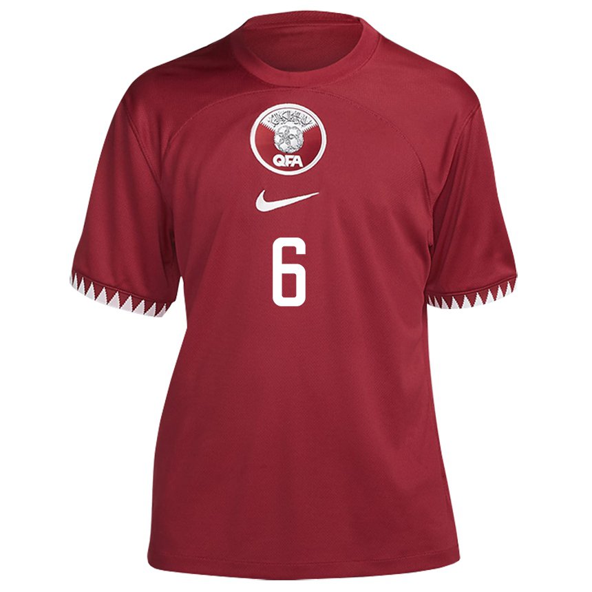 Damen Katarische Reem Al Naemi #6 Kastanienbraun Heimtrikot Trikot 22-24 T-shirt Österreich