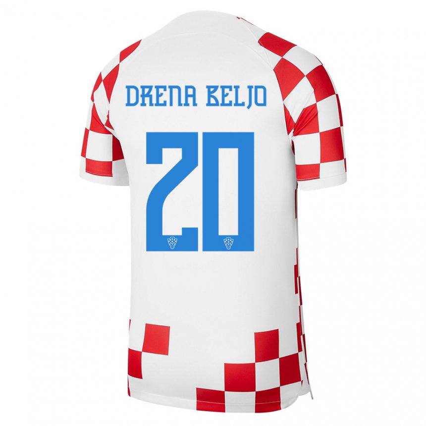 Damen Kroatische Dion Drena Beljo #20 Rot-weiss Heimtrikot Trikot 22-24 T-shirt Österreich