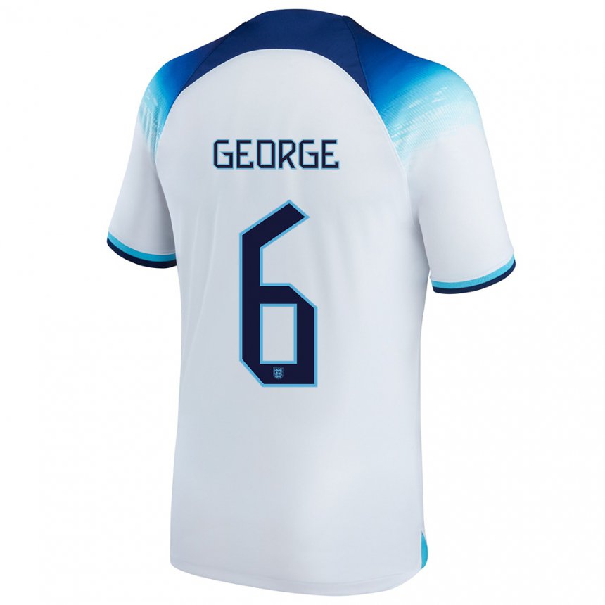 Damen Englische Gabby George #6 Weiß Blau Heimtrikot Trikot 22-24 T-shirt Österreich