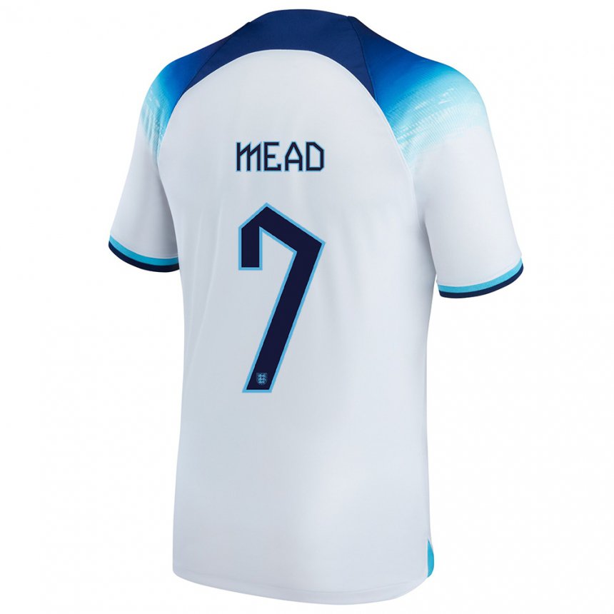 Damen Englische Beth Mead #7 Weiß Blau Heimtrikot Trikot 22-24 T-shirt Österreich
