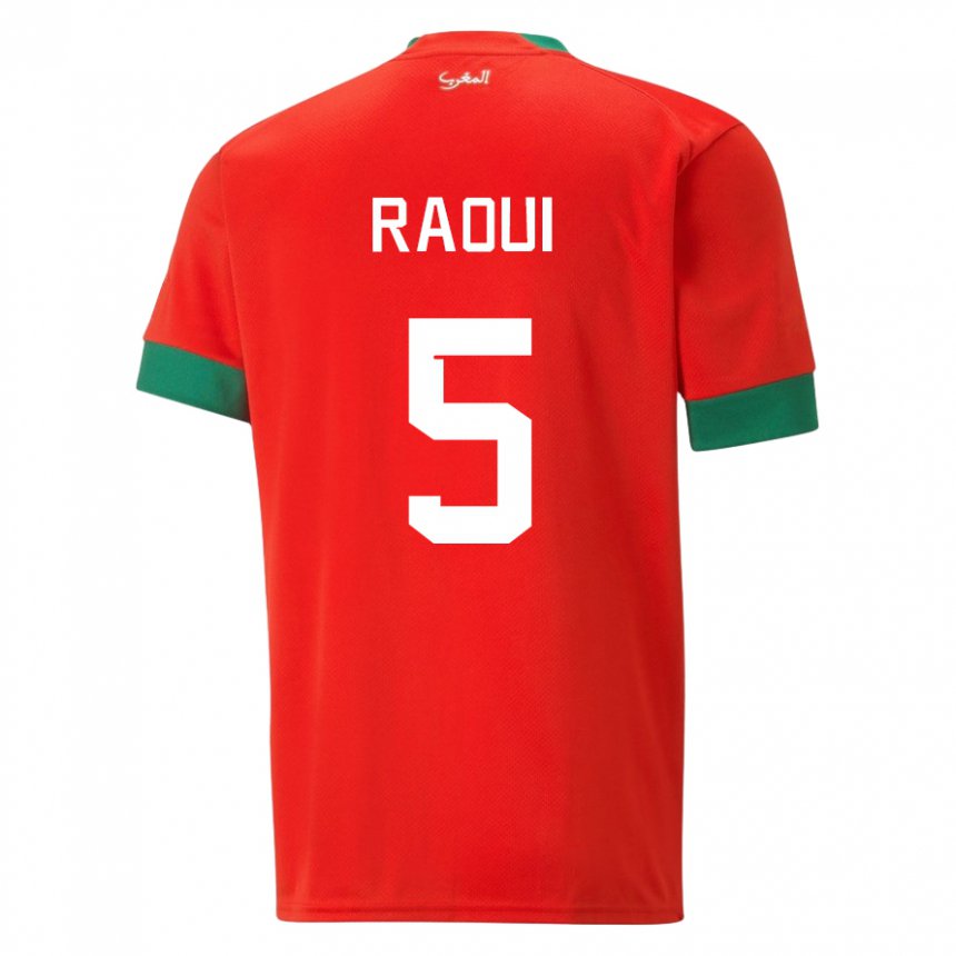Damen Marokkanische Oussama Raoui #5 Rot Heimtrikot Trikot 22-24 T-shirt Österreich
