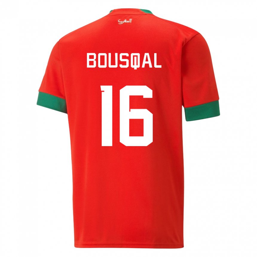 Damen Marokkanische Hamza Bousqal #16 Rot Heimtrikot Trikot 22-24 T-shirt Österreich