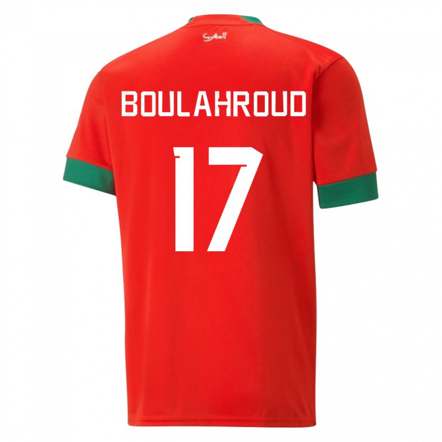 Damen Marokkanische Charaf Eddine Boulahroud #17 Rot Heimtrikot Trikot 22-24 T-shirt Österreich