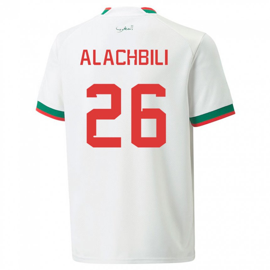 Damen Marokkanische Taha Alachbili #26 Weiß Auswärtstrikot Trikot 22-24 T-shirt Österreich
