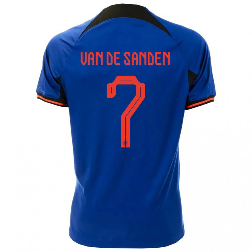 Damen Niederländische Shanice Van De Sanden #7 Königsblau Auswärtstrikot Trikot 22-24 T-shirt Österreich