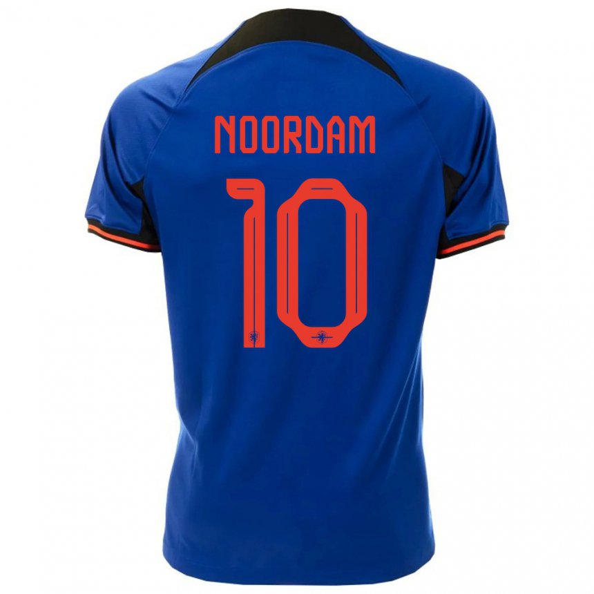 Damen Niederländische Nadine Noordam #10 Königsblau Auswärtstrikot Trikot 22-24 T-shirt Österreich