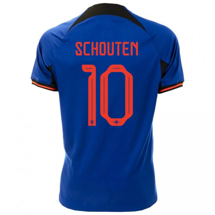 Damen Niederländische Lewis Schouten #10 Königsblau Auswärtstrikot Trikot 22-24 T-shirt Österreich