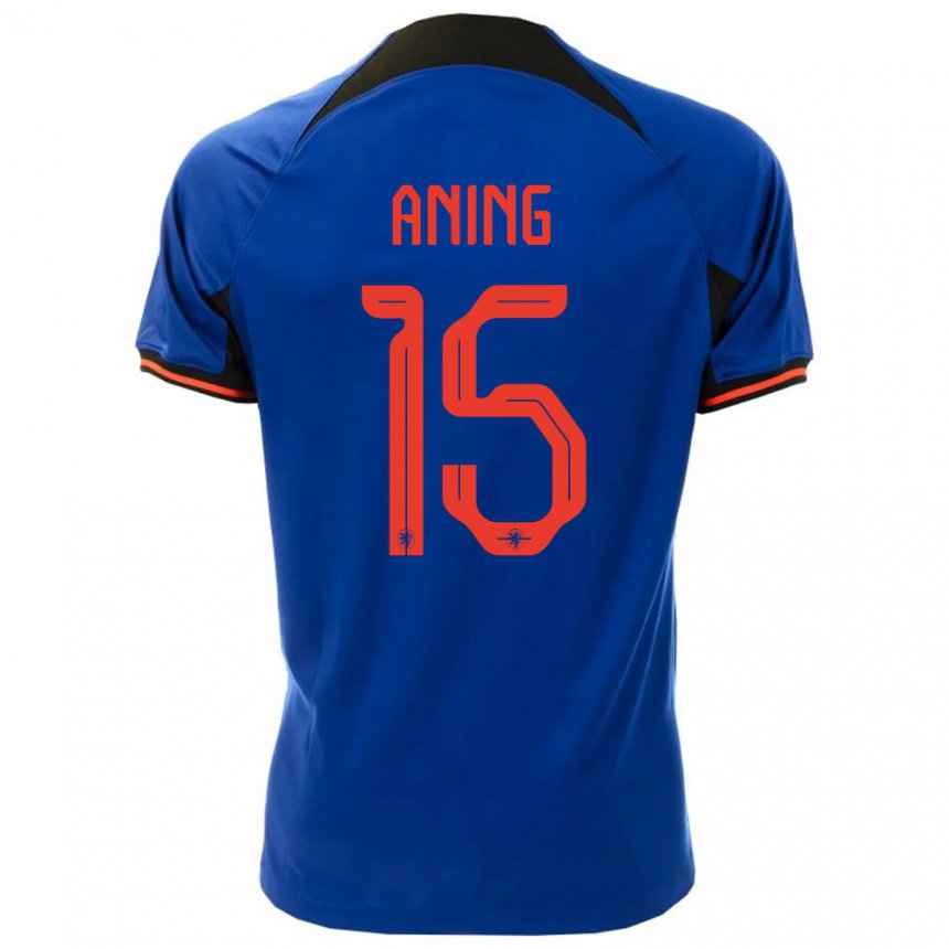 Damen Niederländische Prince Aning #15 Königsblau Auswärtstrikot Trikot 22-24 T-shirt Österreich