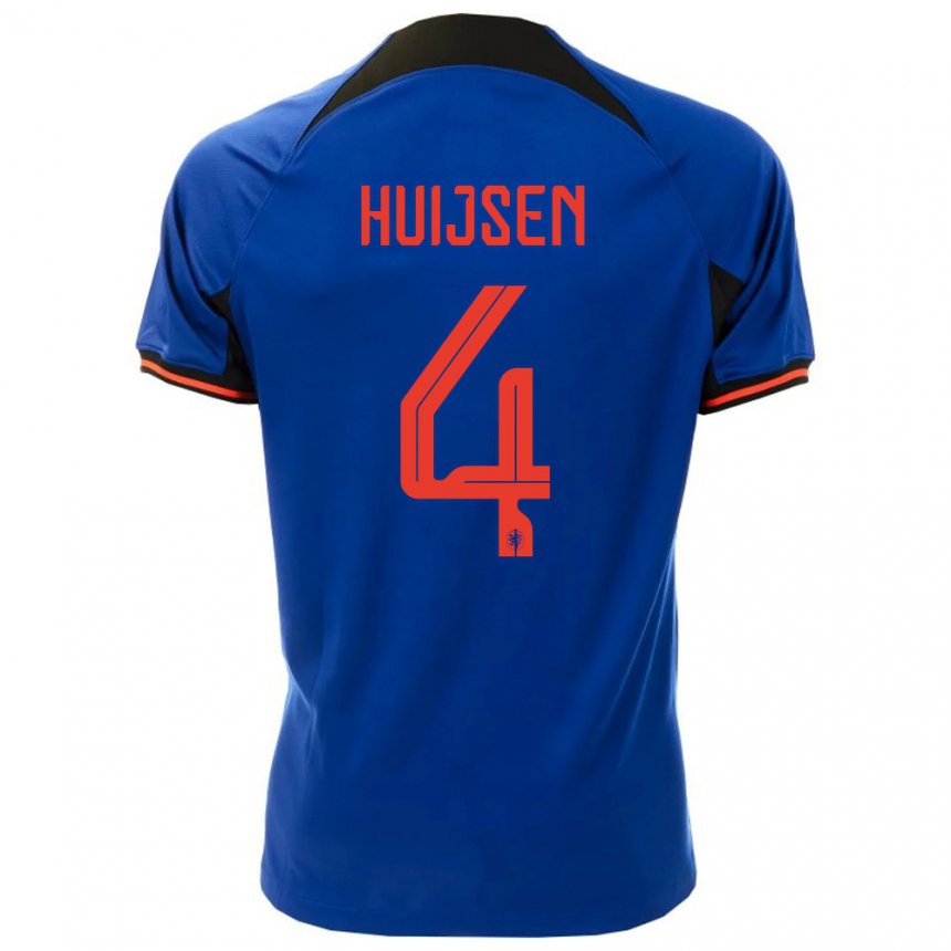 Damen Niederländische Dean Huijsen #4 Königsblau Auswärtstrikot Trikot 22-24 T-shirt Österreich