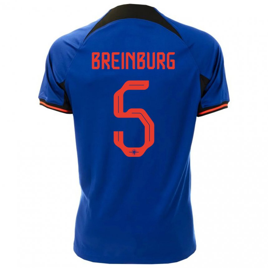 Damen Niederländische Rainey Breinburg #5 Königsblau Auswärtstrikot Trikot 22-24 T-shirt Österreich