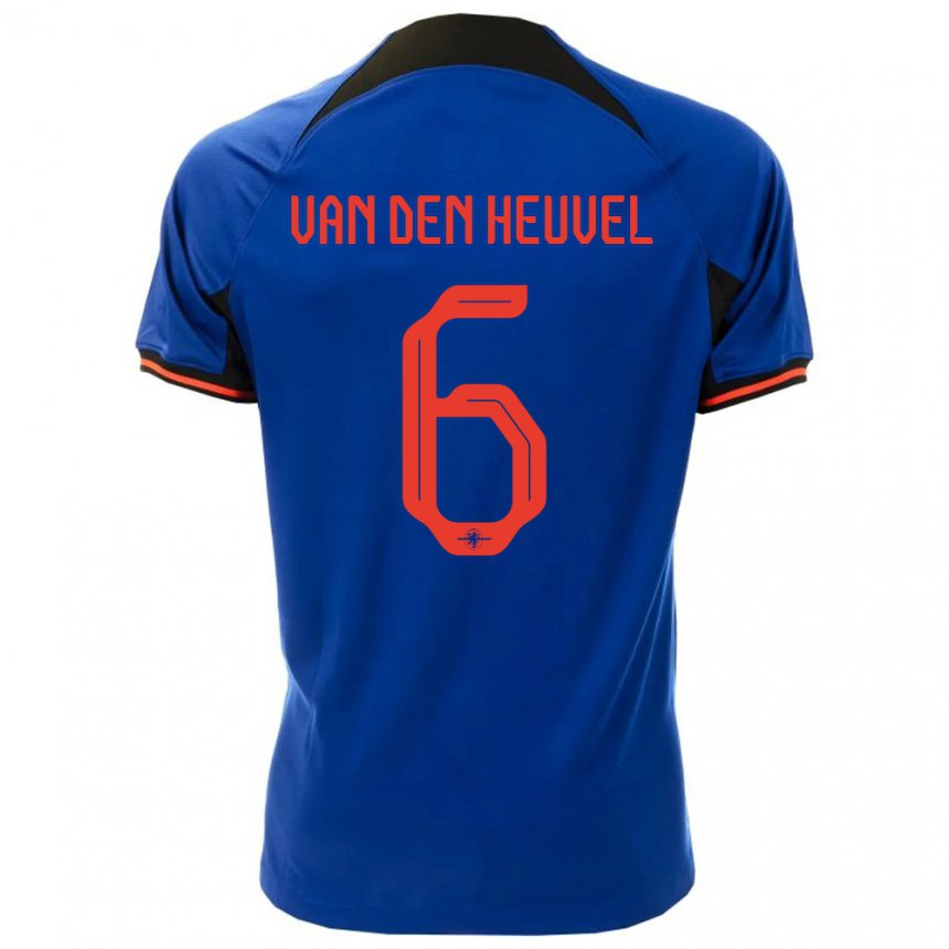 Damen Niederländische Tim Van Den Heuvel #6 Königsblau Auswärtstrikot Trikot 22-24 T-shirt Österreich