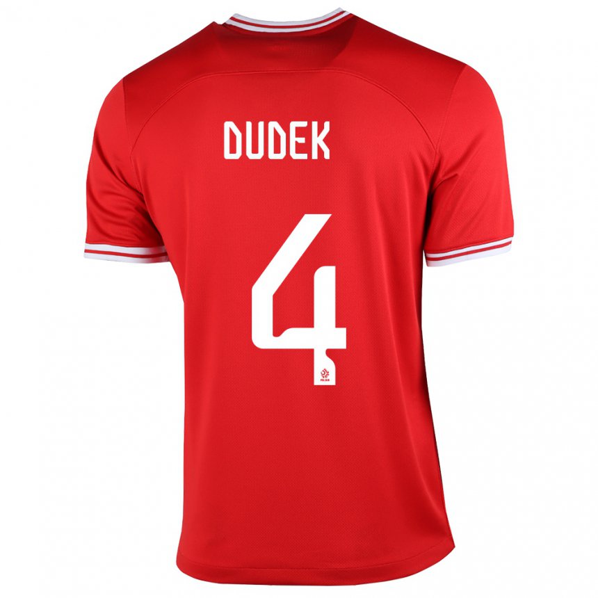 Damen Polnische Paulina Dudek #4 Rot Auswärtstrikot Trikot 22-24 T-shirt Österreich