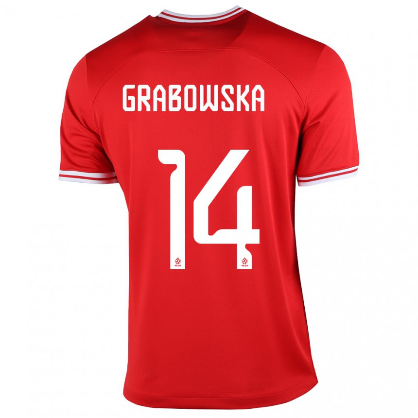 Damen Polnische Dominika Grabowska #14 Rot Auswärtstrikot Trikot 22-24 T-shirt Österreich