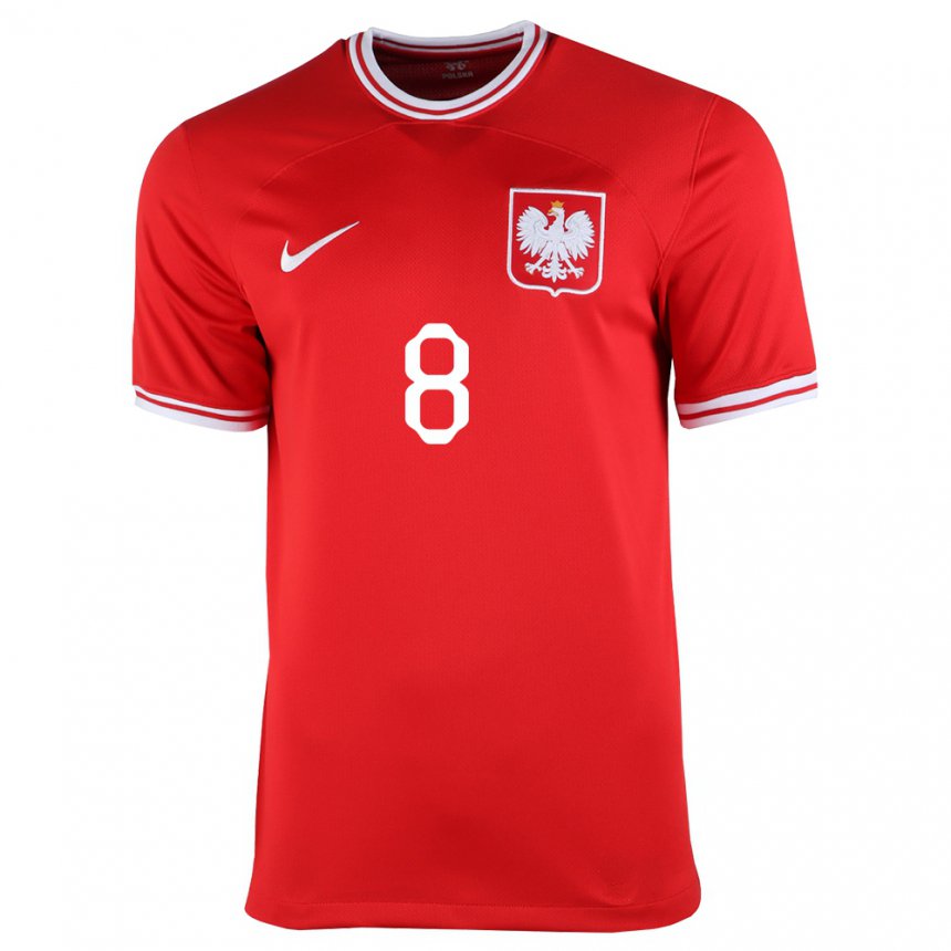 Damen Polnische Szczepan Mucha #8 Rot Auswärtstrikot Trikot 22-24 T-shirt Österreich