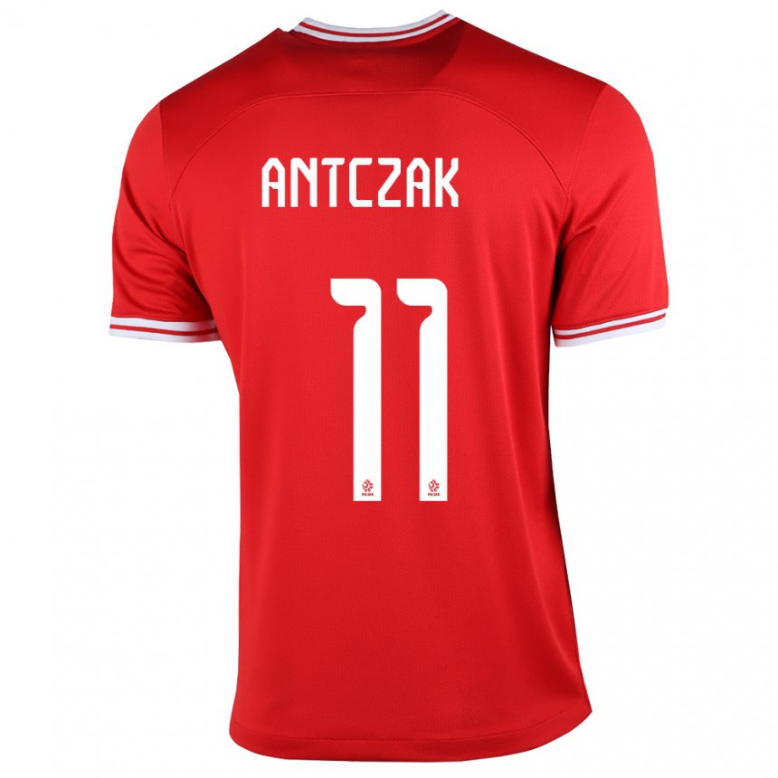 Damen Polnische Jakub Antczak #11 Rot Auswärtstrikot Trikot 22-24 T-shirt Österreich