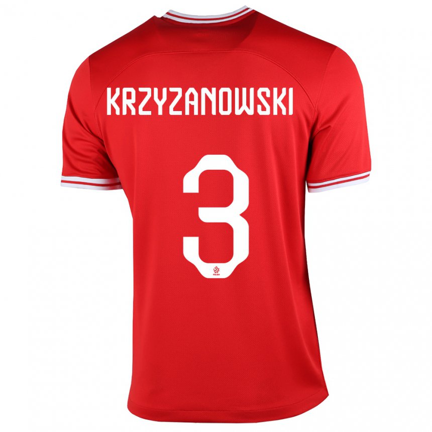 Damen Polnische Jakub Krzyzanowski #3 Rot Auswärtstrikot Trikot 22-24 T-shirt Österreich