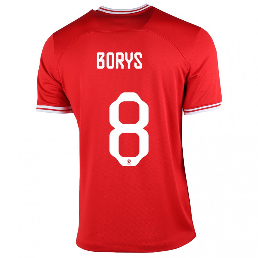 Damen Polnische Karol Borys #8 Rot Auswärtstrikot Trikot 22-24 T-shirt Österreich