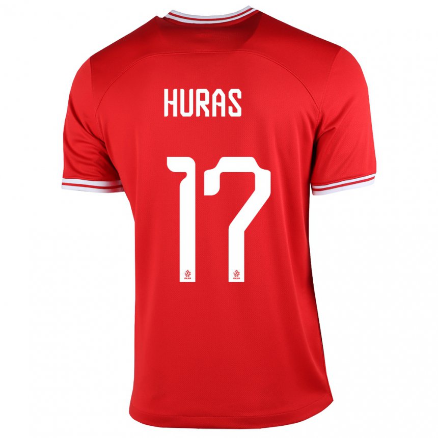 Damen Polnische Mike Huras #17 Rot Auswärtstrikot Trikot 22-24 T-shirt Österreich