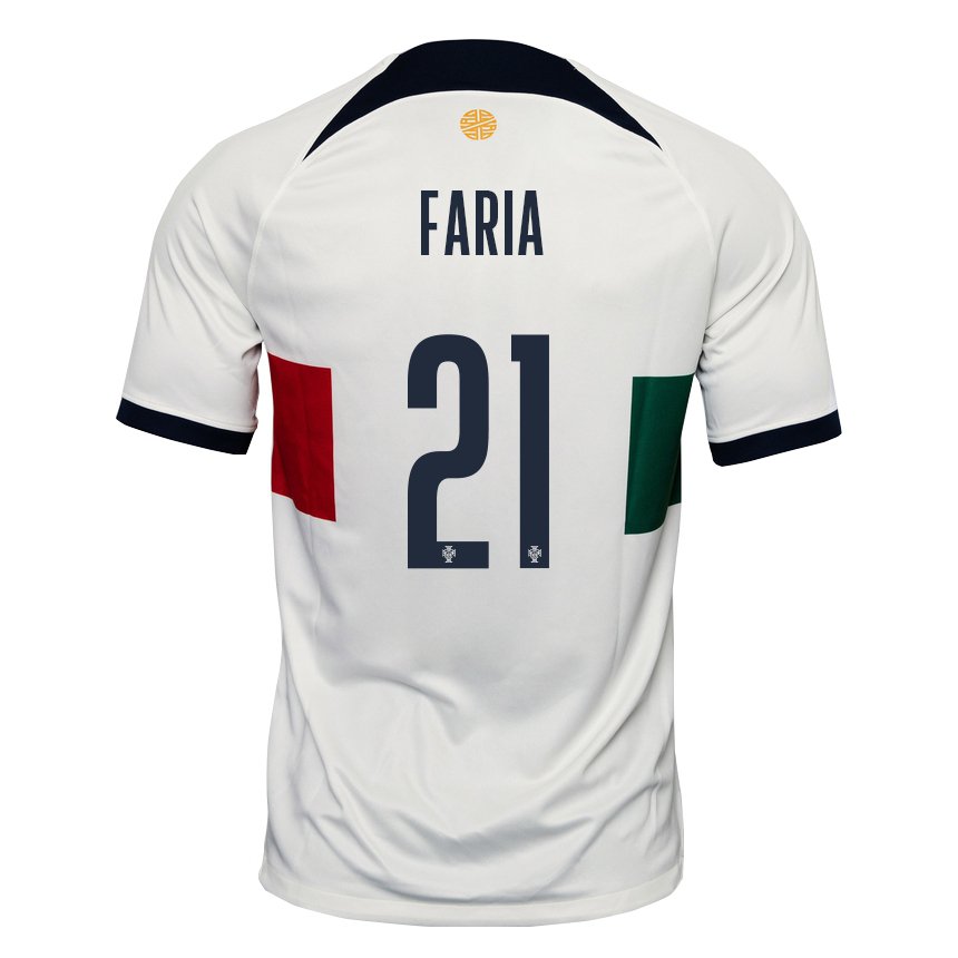 Damen Portugiesische Andreia Faria #21 Weiß Auswärtstrikot Trikot 22-24 T-shirt Österreich