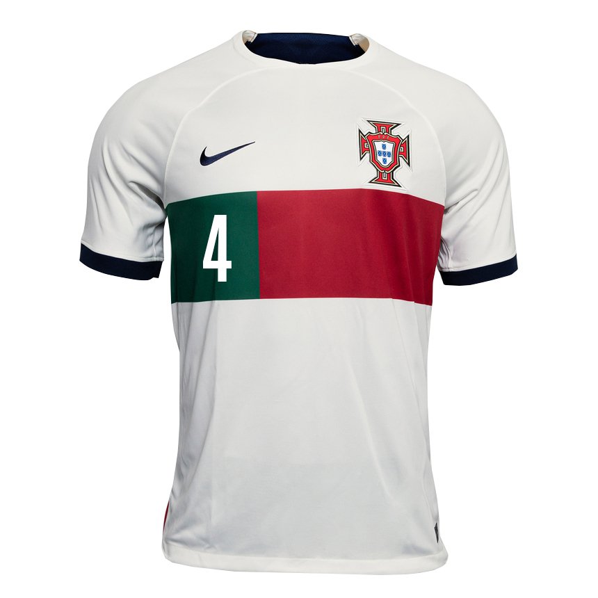 Damen Portugiesische Ricardo Ribeiro #4 Weiß Auswärtstrikot Trikot 22-24 T-shirt Österreich