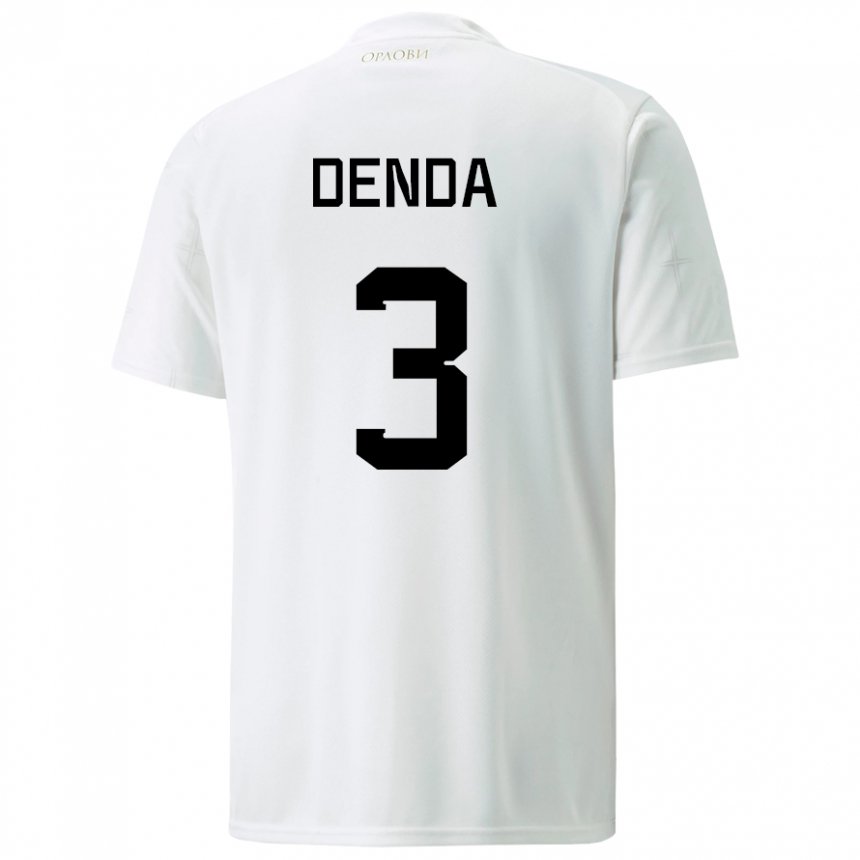 Damen Serbische Milica Denda #3 Weiß Auswärtstrikot Trikot 22-24 T-shirt Österreich