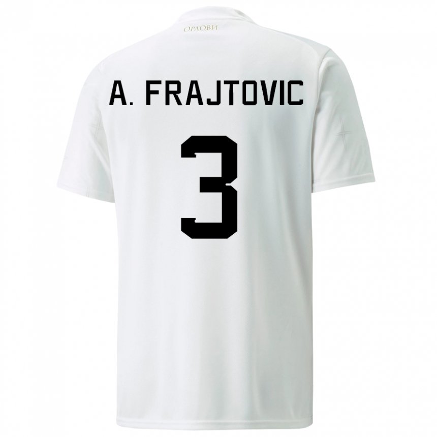 Damen Serbische Andela Frajtovic #3 Weiß Auswärtstrikot Trikot 22-24 T-shirt Österreich