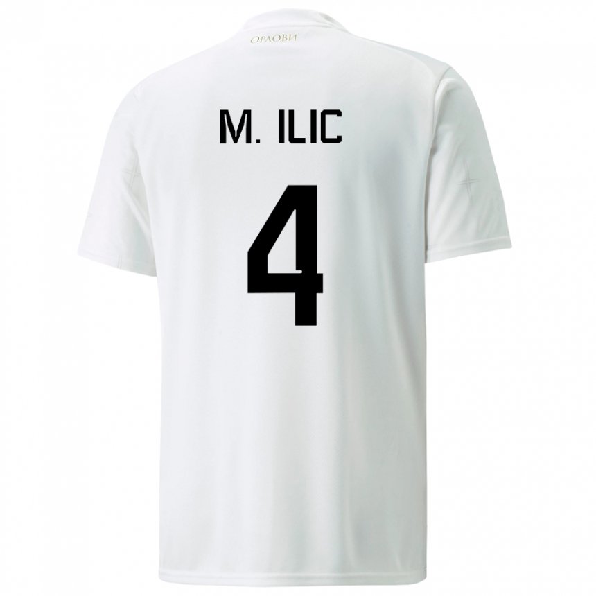 Damen Serbische Marija Ilic #4 Weiß Auswärtstrikot Trikot 22-24 T-shirt Österreich
