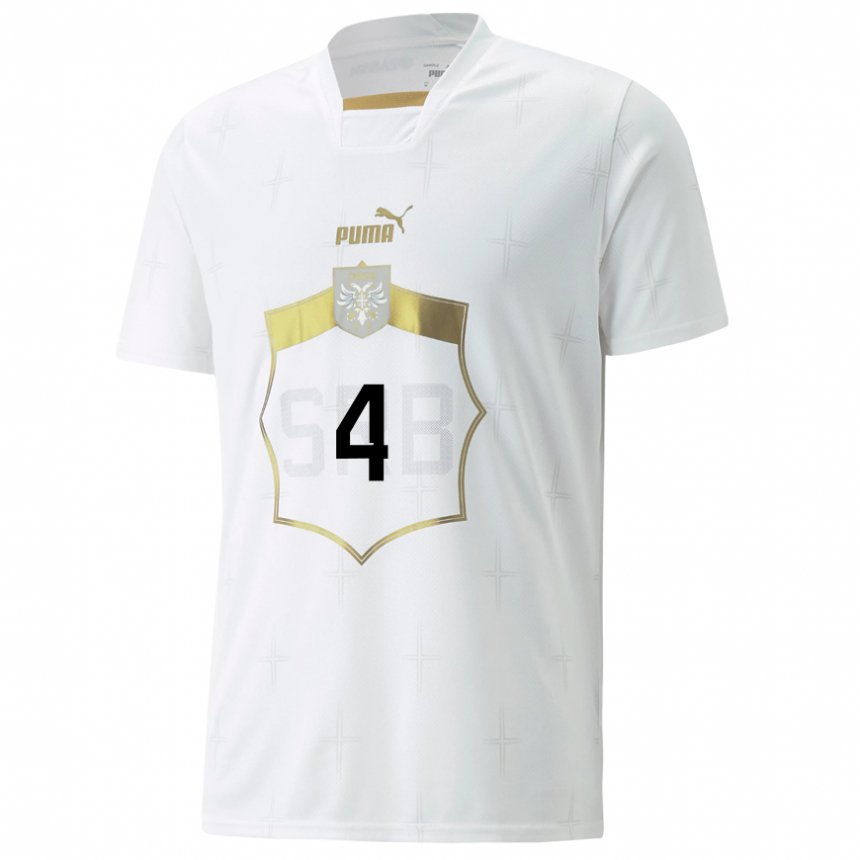Damen Serbische Marija Ilic #4 Weiß Auswärtstrikot Trikot 22-24 T-shirt Österreich