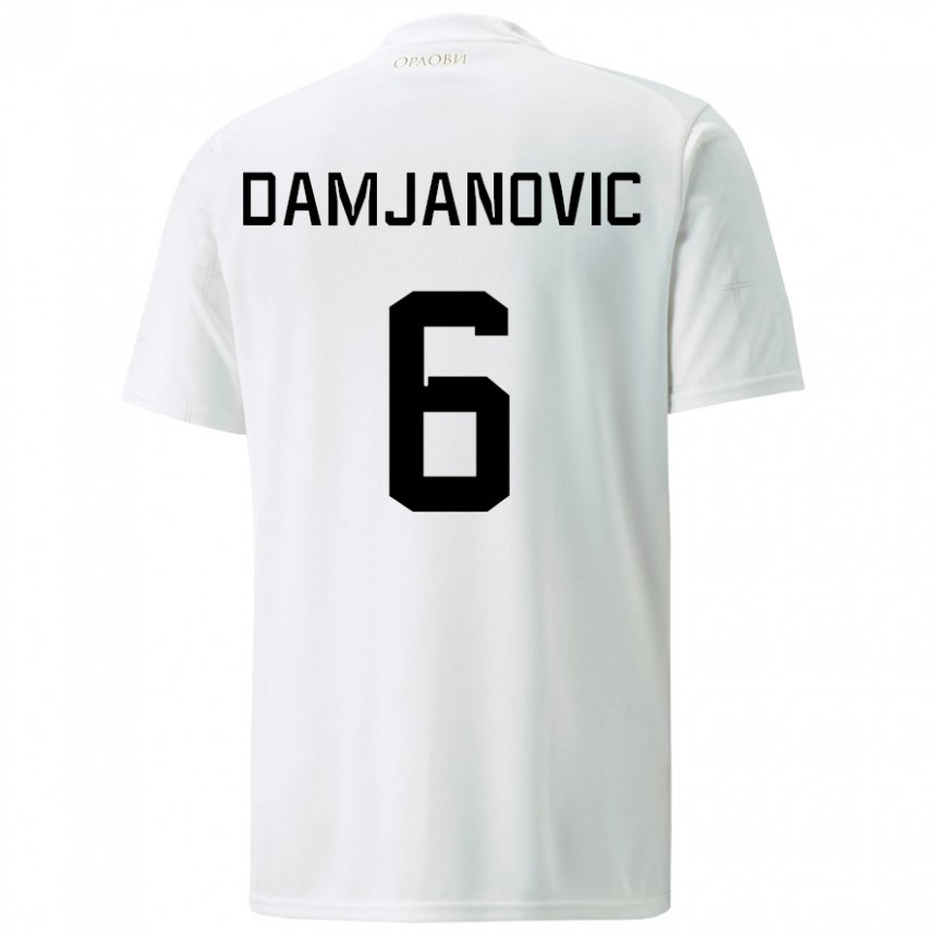 Damen Serbische Nevena Damjanovic #6 Weiß Auswärtstrikot Trikot 22-24 T-shirt Österreich
