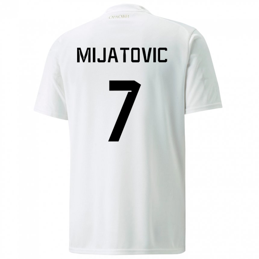 Damen Serbische Milica Mijatovic #7 Weiß Auswärtstrikot Trikot 22-24 T-shirt Österreich