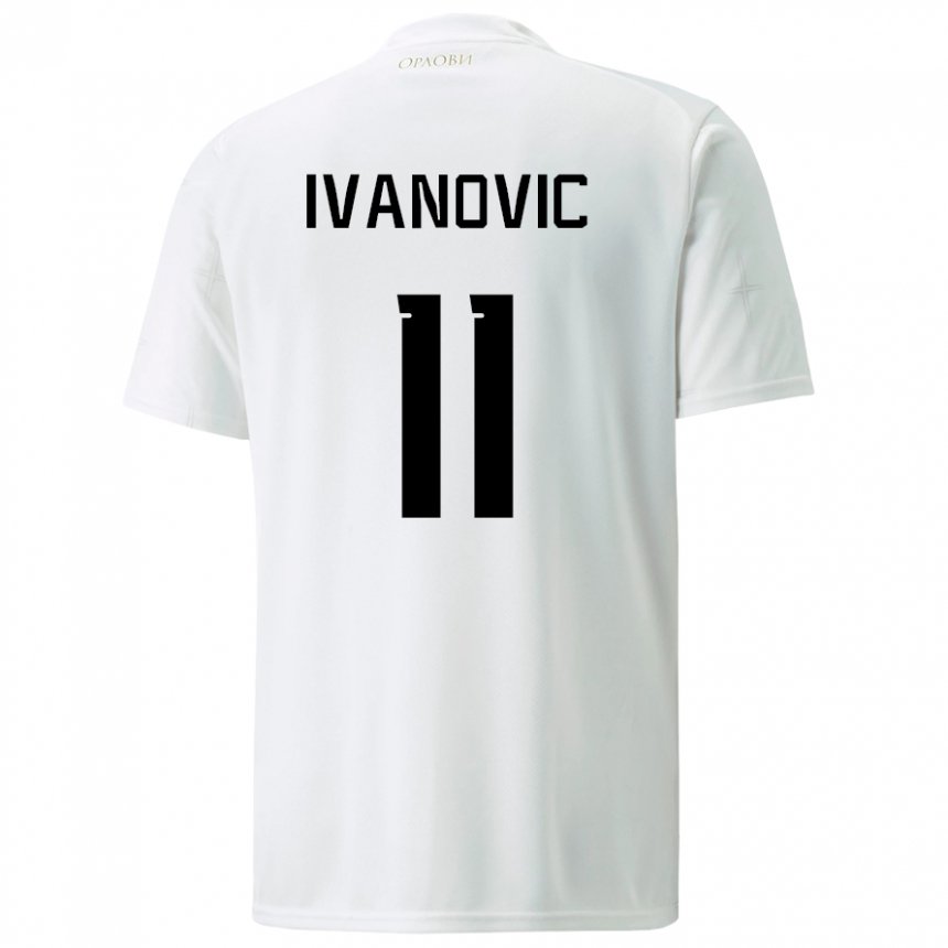 Damen Serbische Miljana Ivanovic #11 Weiß Auswärtstrikot Trikot 22-24 T-shirt Österreich