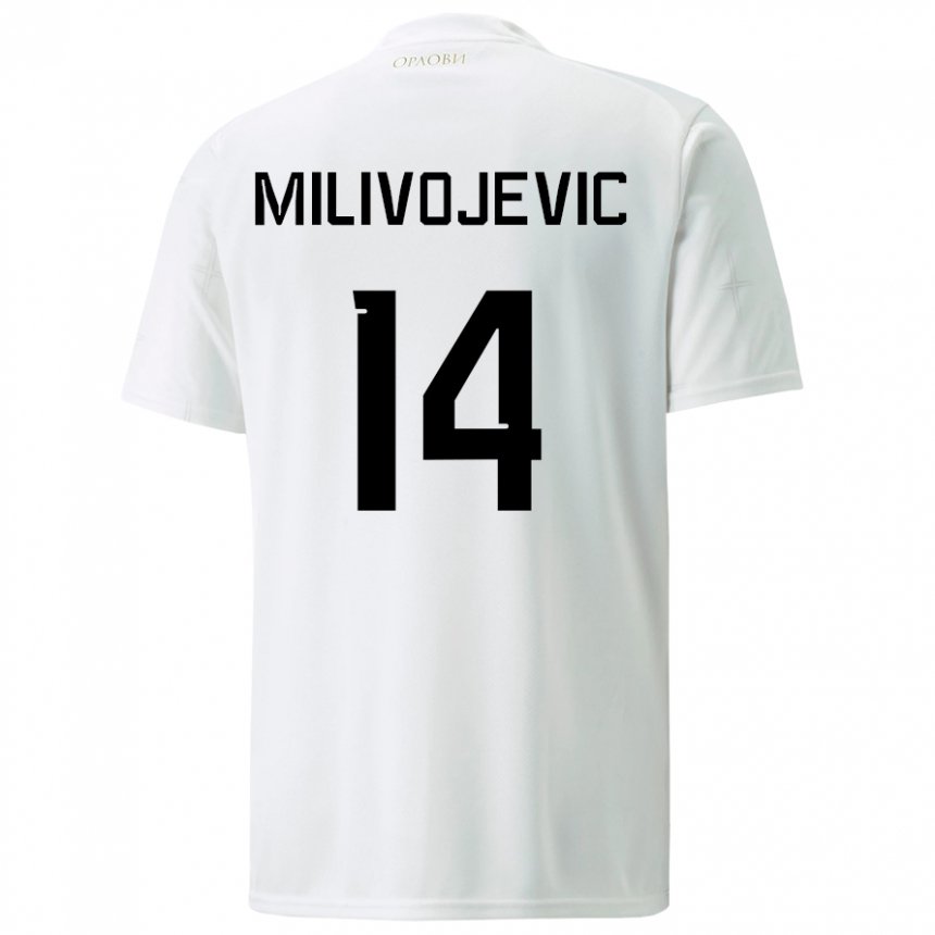 Damen Serbische Vesna Milivojevic #14 Weiß Auswärtstrikot Trikot 22-24 T-shirt Österreich