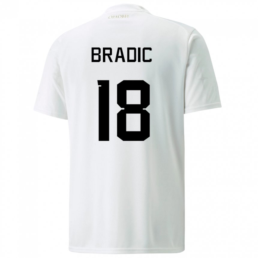 Damen Serbische Biljana Bradic #18 Weiß Auswärtstrikot Trikot 22-24 T-shirt Österreich