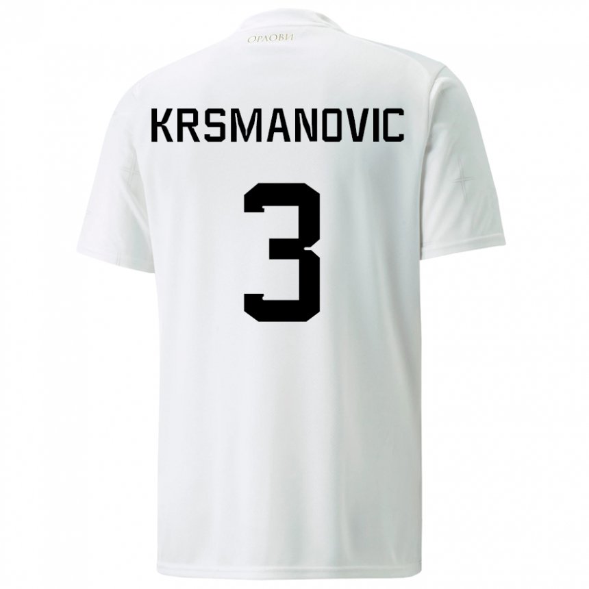 Damen Serbische Nemanja Krsmanovic #3 Weiß Auswärtstrikot Trikot 22-24 T-shirt Österreich