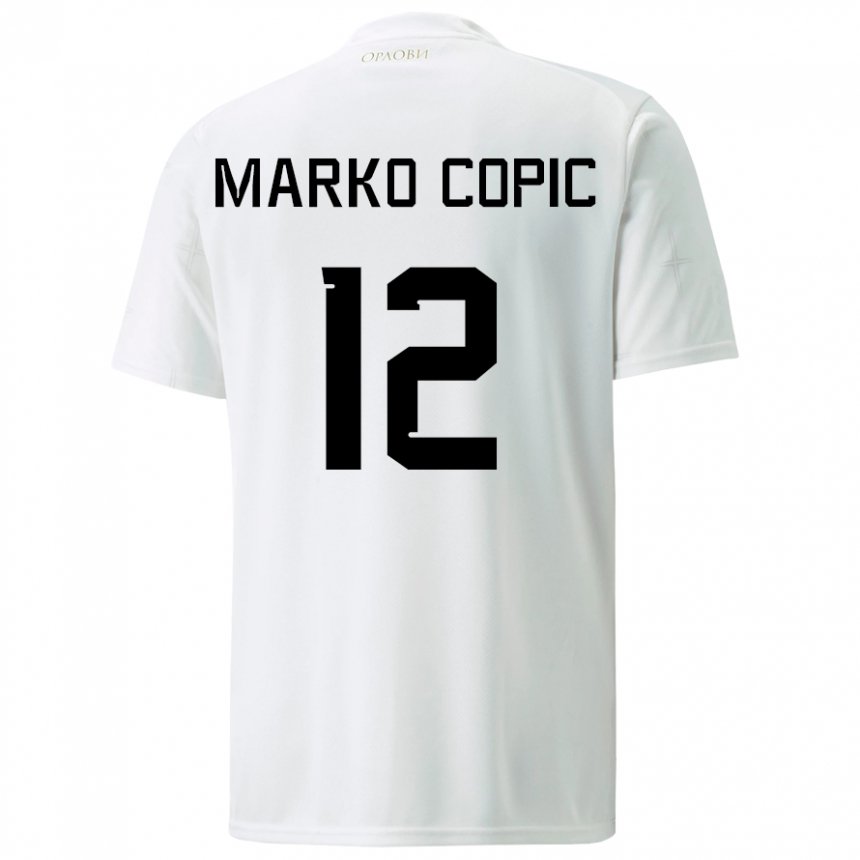 Damen Serbische Marko Copic #12 Weiß Auswärtstrikot Trikot 22-24 T-shirt Österreich