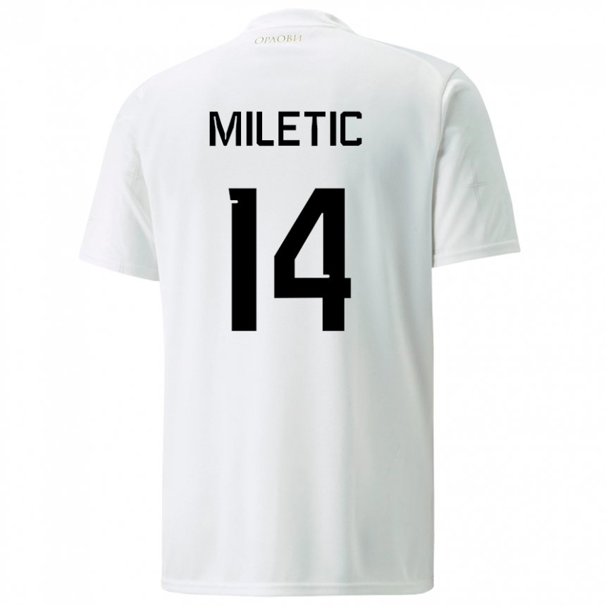 Damen Serbische Vladimir Miletic #14 Weiß Auswärtstrikot Trikot 22-24 T-shirt Österreich