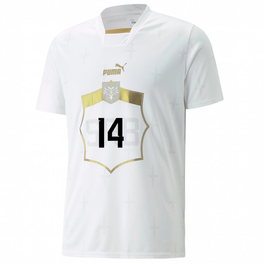 Damen Serbische Vladimir Miletic #14 Weiß Auswärtstrikot Trikot 22-24 T-shirt Österreich