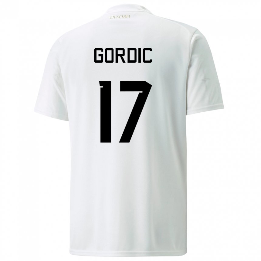 Damen Serbische Djordje Gordic #17 Weiß Auswärtstrikot Trikot 22-24 T-shirt Österreich