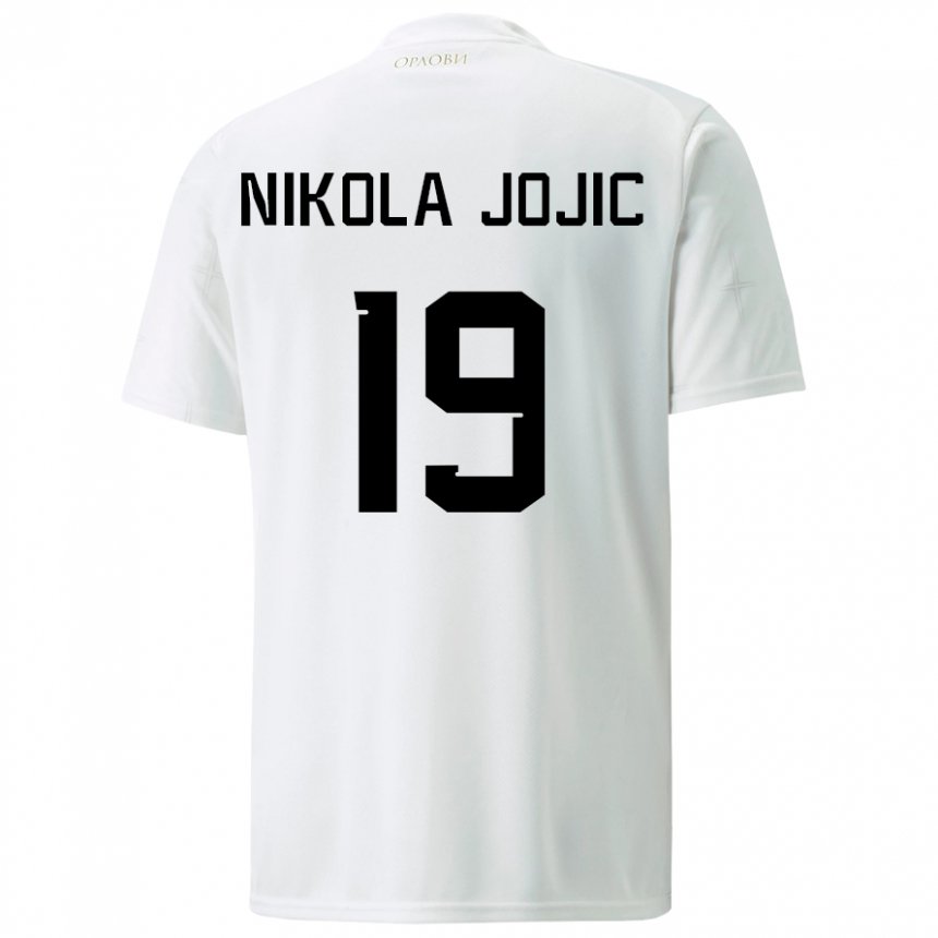 Damen Serbische Nikola Jojic #19 Weiß Auswärtstrikot Trikot 22-24 T-shirt Österreich