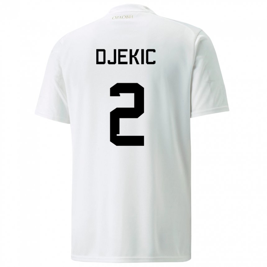 Damen Serbische Djuro Giulio Djekic #2 Weiß Auswärtstrikot Trikot 22-24 T-shirt Österreich